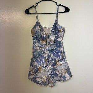 Honey Belle Tropical Print Keyhole Romper